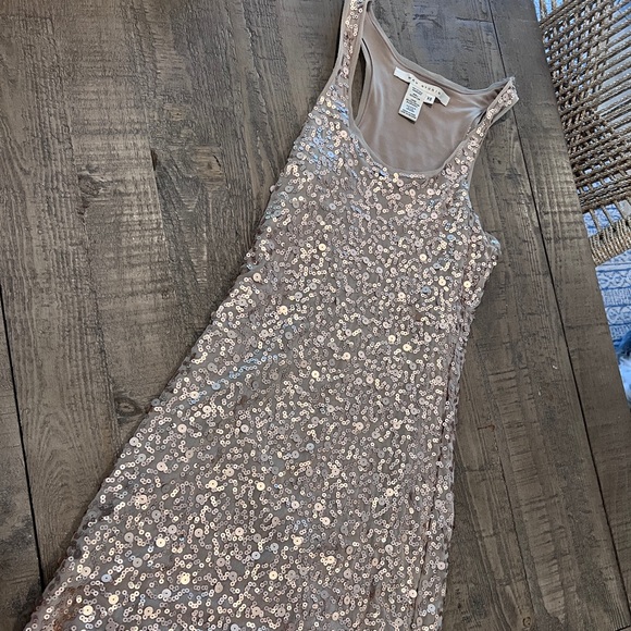 Max Studio sparkler mini! Sleeveless Bronze Tan Cocktail Above Knee Sz. XS - Picture 1 of 4